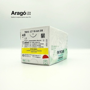 NYLON (BLUE) - CUT. CU 12 FIRE DE SUTURĂ DIN MONOFILAMENT DE POLIAMIDĂ 4/0, 75 CM, DS19 - Aragó - Img 3