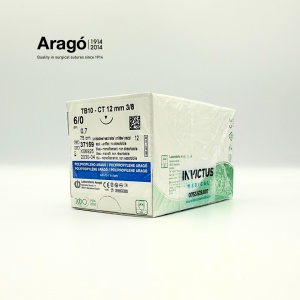 POLIPROPILENĂ ARAGO (BLUE) 6/0, 75cm, DS12, CUT. CU 12 FIRE DE SUTURĂ - Aragó - Img 3