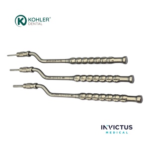 Set osteotoame concave angulate cu șurub de stop TRINOVO (2.0 / 2.5 / 3.25 mm) – KOHLER Dental