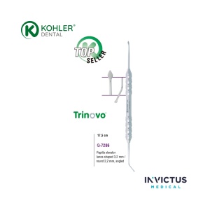 Decolator Periostal MOLT 9 cu Orificiu de Sutură Kohler 3192 TRINOVO® – Instrument Chirurgie Parodontală și GBR din Oțel German, 17,5 cm - Img 4