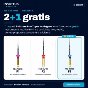 Ofertă 2+1 Gratis Ace Pro-Taper Dentac – Instrumente Rotative Ni-Ti Endodonție