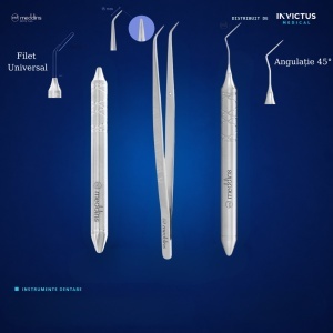 Trusă de Diagnostic Meddins – Set 3 Instrumente Stomatologice (Mâner Oglindă DDI 01, Pensă DDI 20 1, Sondă DDI 10 s3) - Img 2