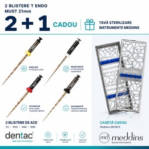2+1 CADOU – La 2 blistere T-Endo Must Dentac 21mm primești Tavă de Sterilizare Meddins