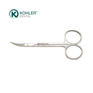 6943 - Foarfecă chirurgicală IRIS pentru țesut și mucoasă, formă de seceră, 11,5 cm – Kohler Dental
