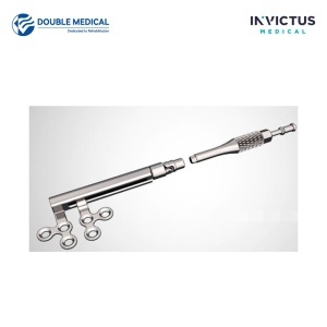 Distractor mandibular Double Medical 3+3 găuri, titan, cu tija de 35 mm