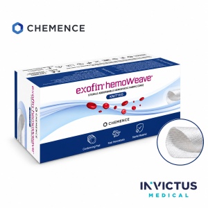 Exofin hemoWeave Tricotat 5,1 × 7,6 cm, 12 buc. – Hemostatic din celuloză regenerată oxidată | Chemence