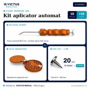 Kit aplicator automat Ø2.5 mm + 20 pini MC Bio Surgery EXS 3 mm — fixare membrane GBR