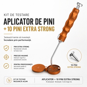 Pachet testare/Kit demonstrativ pentru 3 zile – Aplicator automat pentru pini Ø 2,5 mm + 10 pini extra strong McBio de 3 mm
