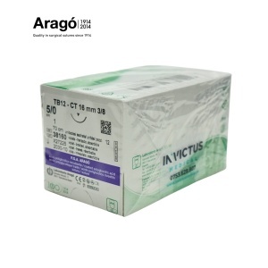 PGA ARAGO (VIOLET) 5/0, 70cm, DS16, CUT. CU 12 FIRE DE SUTURĂ - Aragó