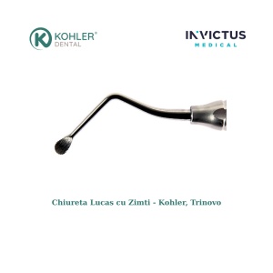 Chiuretă de Os Alveolară LUCAS cu zimți (Serrated) – KOHLER Dental TRINOVO – Debridare Osoasă Eficientă - Img 2
