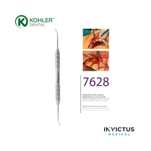 Elevator de Papilă / Decolator Periostal MICRO Dr. Jurczynski Kohler 7628 TRINOVO® – Instrument Microchirurgie din Oțel German - Img 2