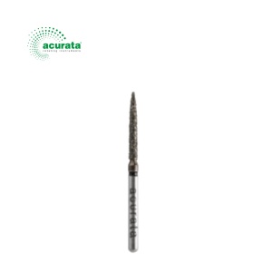 Freză diamantată Acurata Black | Formă de flacără 250 | Granulație super-grosieră | FG ISO 314 | Ø 1,2 - 1,6 mm