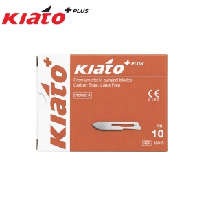 Lame chirurgicale KIATO Plus nr. 10 – sterile, oțel carbon (100 buc./cutie) - Img 2