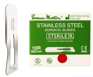 Lame de bisturiu Swann-Morton nr. 10R - sterile, inox (100 buc./cutie) - Img 2