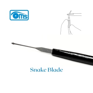 Microlamă pentru microchirurgie vârf tip șarpe (Snake Blade), flexibile, cu mâner integrat
