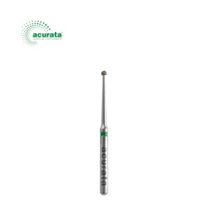 Freză diamantată Acurata sferică 697, gât lung, Ø 1,0 mm