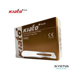 Lame Bisturiu Kiato+ 10R "Butter Blade", Oțel Carbon, Sterile – Cutie 100 buc - Img 3