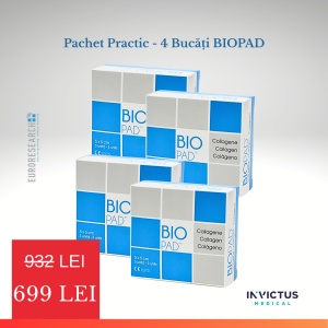 Pachet PRACTIC 4 x BIOPAD – Pansament activ din colagen