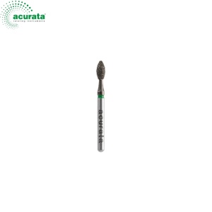 Freză diamantată Acurata Black | Formă ovoidală 278 | Granulație grosieră | FG ISO 314 | Ø 2,0 - 2,3 mm