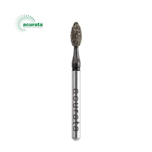 Freză diamantată ovoidală, granulație super-grosieră, diametru 2,0 mm - Acurata Black (forma 278)