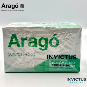 PGA ARAGO (VIOLET) 4/0, 70cm, DS16, CUT. CU 12 FIRE DE SUTURĂ - Aragó - Img 3