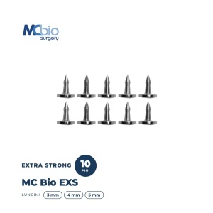 Pini MC Bio Surgery EXS – Extra Strong pentru fixarea membranelor în regenerare osoasă ghidată (GBR), Ø2.5 mm, 3 / 4 / 5 mm (10 buc.) – compatibili cu aplicatoarele automate Ø2,5 mm