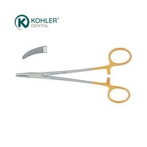 5561 – Port-ac CRILE-WOOD angulat, 15 cm, cu carbură de tungsten, pentru ace 4-0 – 6-0 – KOHLER Dental - Img 1