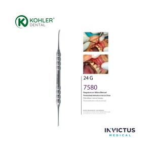 Decolator Periostal Micro cu Daltă 24G Kohler 7580 TRINOVO® – Instrument Microchirurgie Parodontală și GBR din Oțel German - Img 2