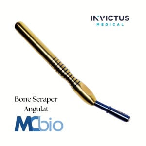 Bone Scraper Angulat MC Bio Surgery cu Mâner Ti + Lame M (Ø6mm) / XL (Ø8mm) - Recoltare Os Autolog