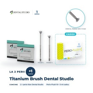 Decontaminare implanturi: 2 Titanium Brush Dental Studio + Perio-Flush cadou
