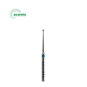 Freză diamantată cu gât lung, formă globulară, diametru 0.8 mm - ACURATA - Img 1