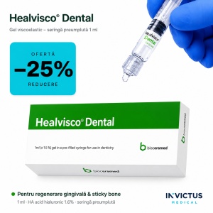 Healvisco Dental – Gel cu Acid Hialuronic pentru Vindecare, Implantologie și Regenerare (Sticky Bone & GBR)