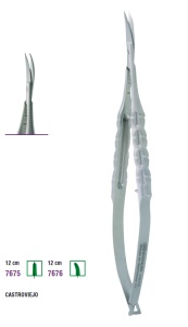 Micro-foarfecă CASTROVIEJO, 12 cm, mâner TRINOVO – dreaptă / angulată – KOHLER Dental - Img 2