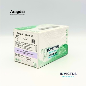 PDO (VIOLET) 5/0 Arago– DS16 3/8 , 45cm, Monofilament Resorbabil-CUTIE CU 12 FIRE DE SUTURĂ - Img 2