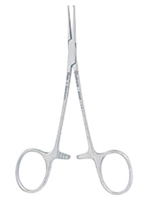 4161 - Pensă hemostatică micro Halstead-Mosquito curbată cu 1 x 2 dinți - KOHLER - Img 1