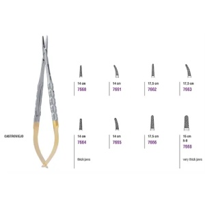 7663 – Micro port-ac CASTROVIEJO, 17,5 cm, vârf angulat, cu inserții din carbură de tungsten – KOHLER Dental - Img 3