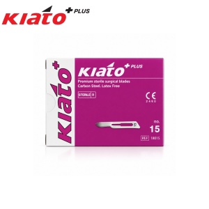 Lame chirurgicale KIATO Plus nr. 15 – sterile, oțel carbon (100 buc./cutie) - Img 2