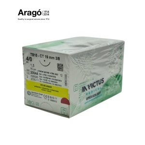 NYLON (BLUE) - CUT. CU 12 FIRE DE SUTURĂ DIN MONOFILAMENT DE POLIAMIDĂ 4/0, 75 CM, DS19 - Aragó