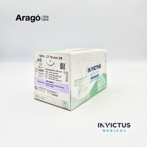 PDO (VIOLET) 4/0 Arago– DS19 3/8 , 45cm, Monofilament Resorbabil-CUTIE CU 12 FIRE DE SUTURĂ