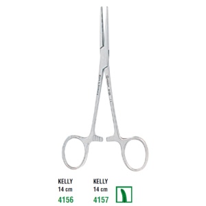 Pensa hemostatica dreapta / curbata KELLY - 14 cm - KOHLER - Img 2