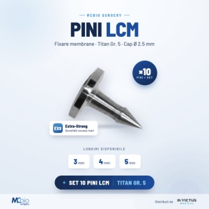Pini MC Bio Surgery EXS – Extra Strong pentru fixarea membranelor în regenerare osoasă ghidată (GBR), Ø2.5 mm, 3 / 4 / 5 mm (10 buc.)