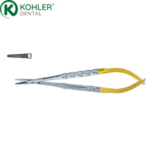 Portac CASTROVIEJO TRINOVO, drept, 17,5 cm, cu inserții din carburi de tungsten, pentru fire de sutură 5-0 – 8-0