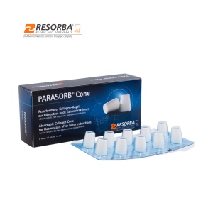 RESORBA PARASORB® Cone DK1010 – conuri hemostatice resorbabile din colagen ecvin pentru alveola post-extracțională (10 buc.)
