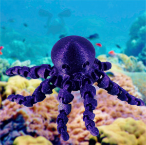 Flexible purple octopus