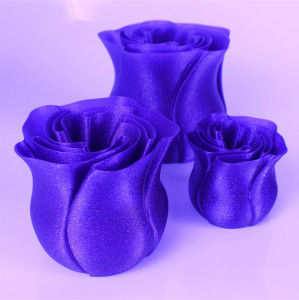 Purple and glitter roses set (3 pieces) - Img 2