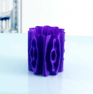 Purple, glitter, ribbed vase