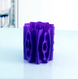 Purple, glitter, ribbed vase