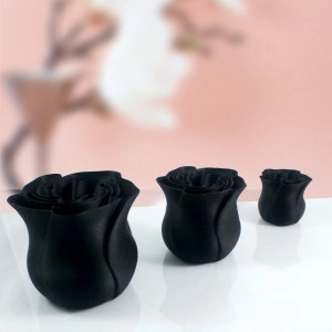 Black and glitter rose set (3 pieces)