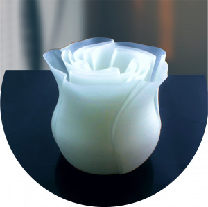 Fluorescent white rose, 84 x 90 mm