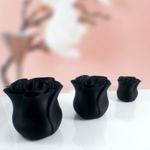 Set trandafiri decorativi (3 piese, negru sidef)